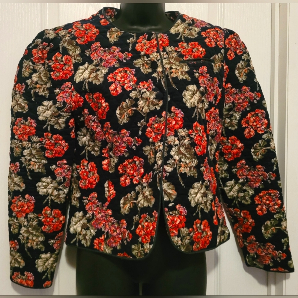EUC Herman Geist Blue floral jacket Size 6